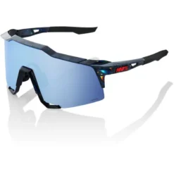 100% Speedcraft HiPER Blue Multilayer Mirror Lens Sunglasses In Black Holographic