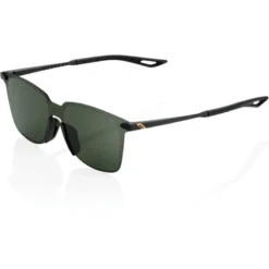 100% 100 Percent Legere Square Grey-Green Lens Sunglasses In Black